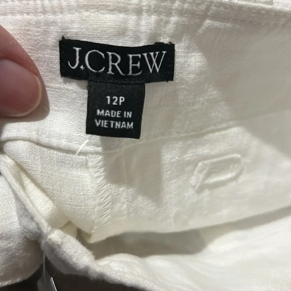 J. Crew bx764 Seaside cargo pant in linen-TENCEL™ lyocell blend White NWt 12P